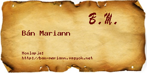 Bán Mariann névjegykártya