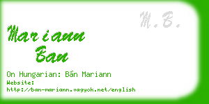 mariann ban business card
