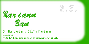 mariann ban business card
